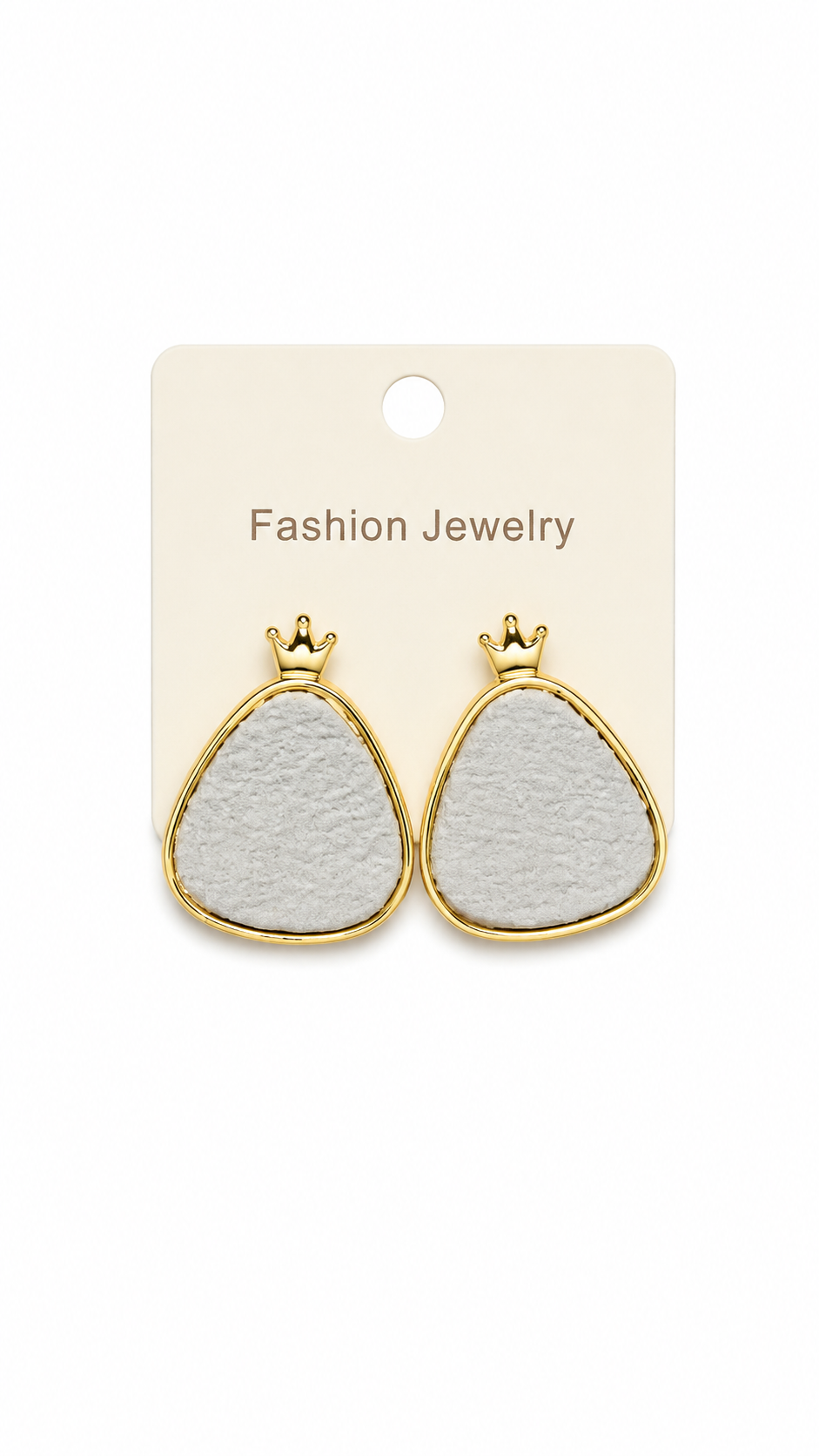 Royal Chic Crown-Motif Textured Teardrop Earrings Collection