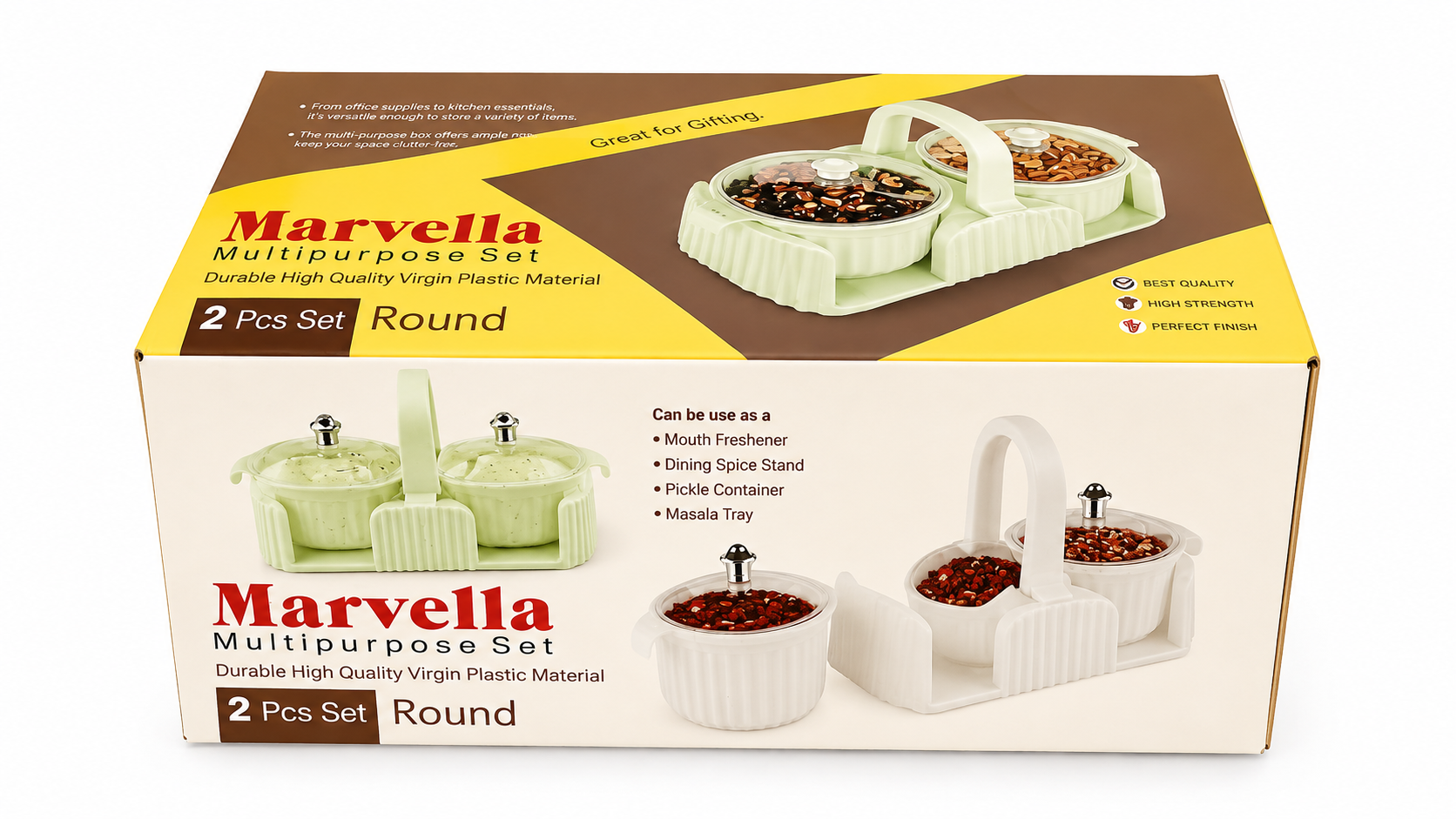 Multi-Purpose Spice & Condiments Storage Tray Set - Durable Plastic (2-Piece)