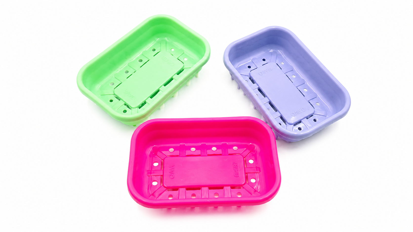 Vibrant Drainage Soap Dish Set - Non-Slip Bathroom Accessories Collection
