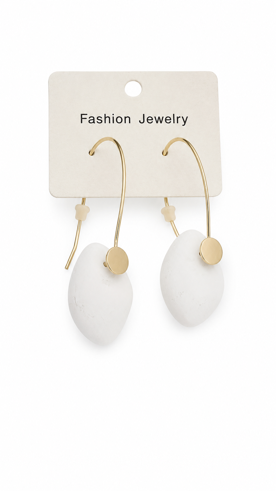 "Elegant Stone-Effect Gold Loop Earrings - Minimalist Chic Jewelry"