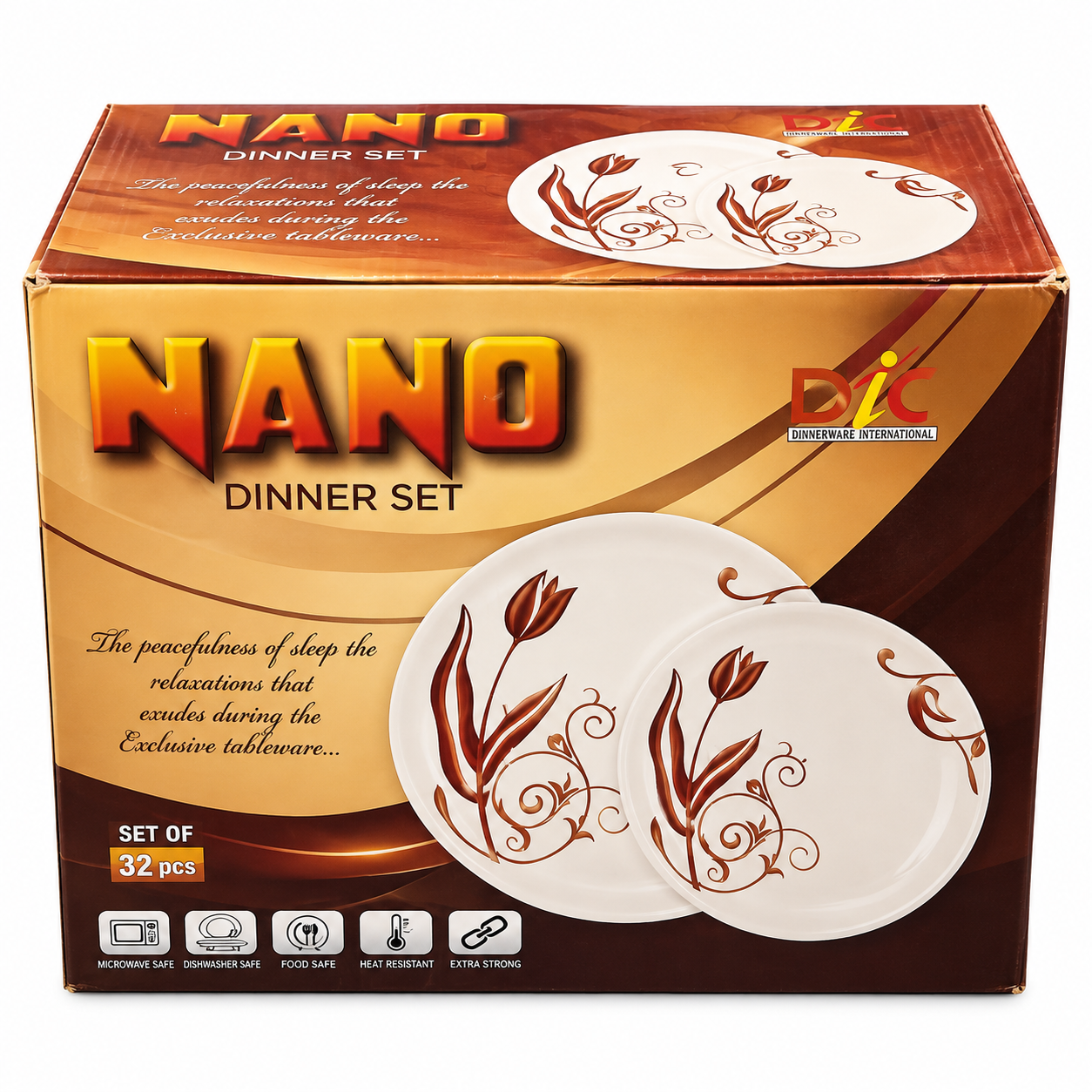 Floral Harmony 32-Piece Microwave Safe Dinner Set – Elegant Tableware Collection