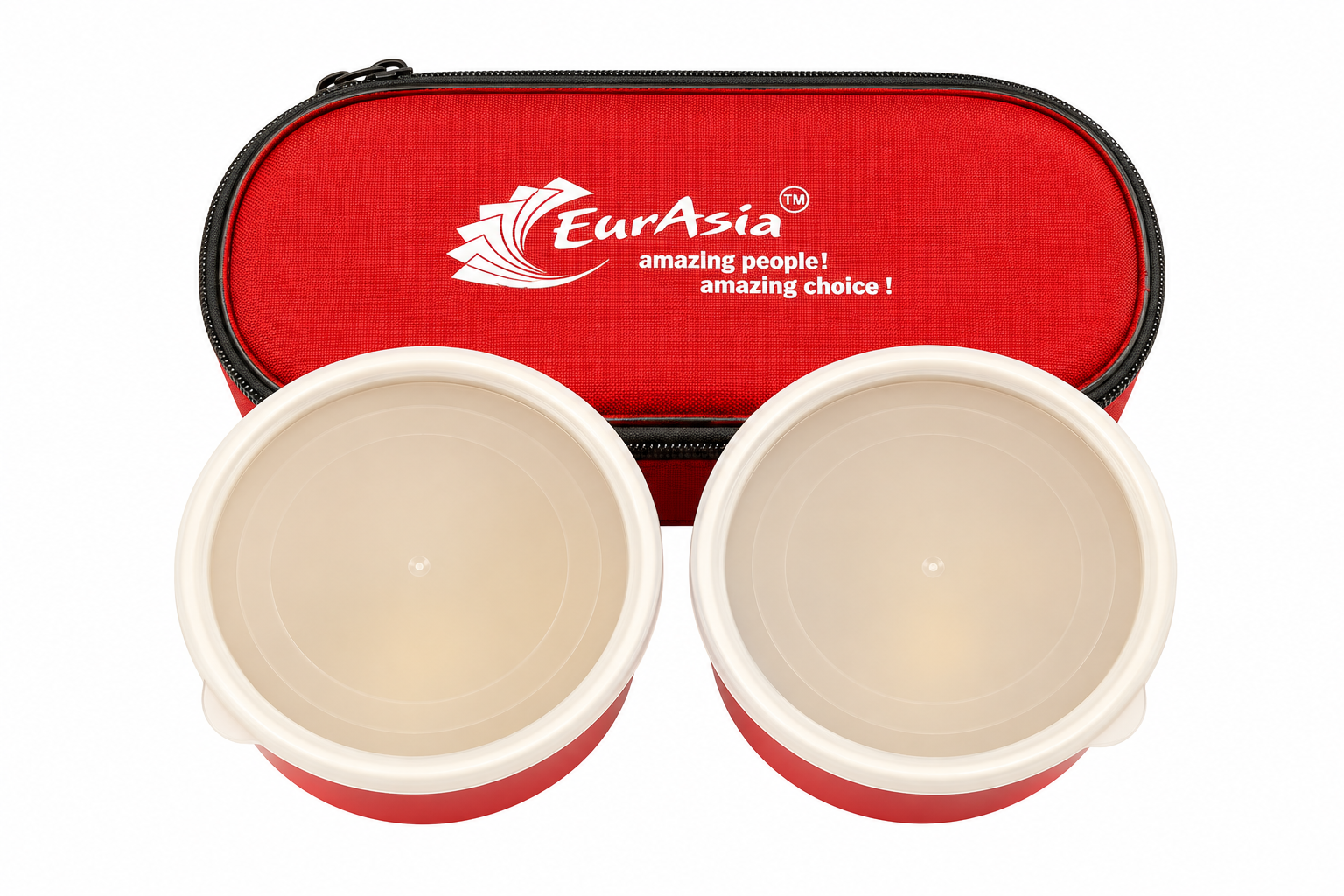 Compact Double Stainless Steel Lunch Carrier Set with Thermal Insulated Pouch