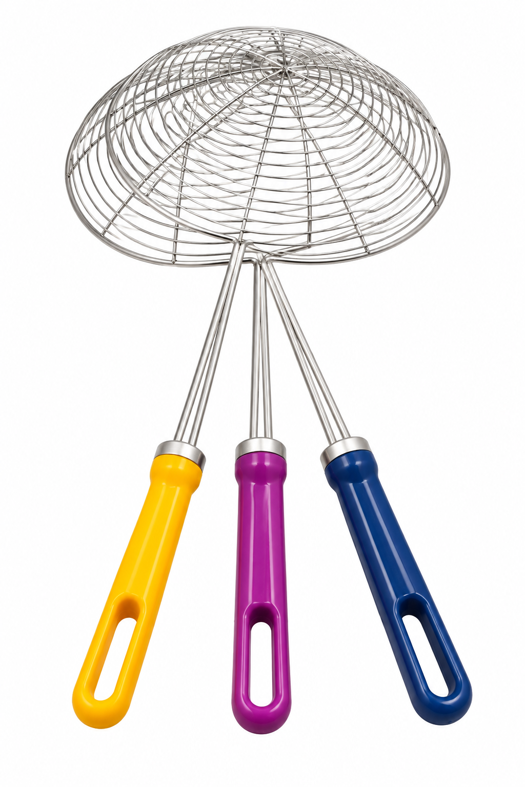 ColorSplash Stainless Steel Spider Strainer Skimmer Set - Kitchen Tools Trio