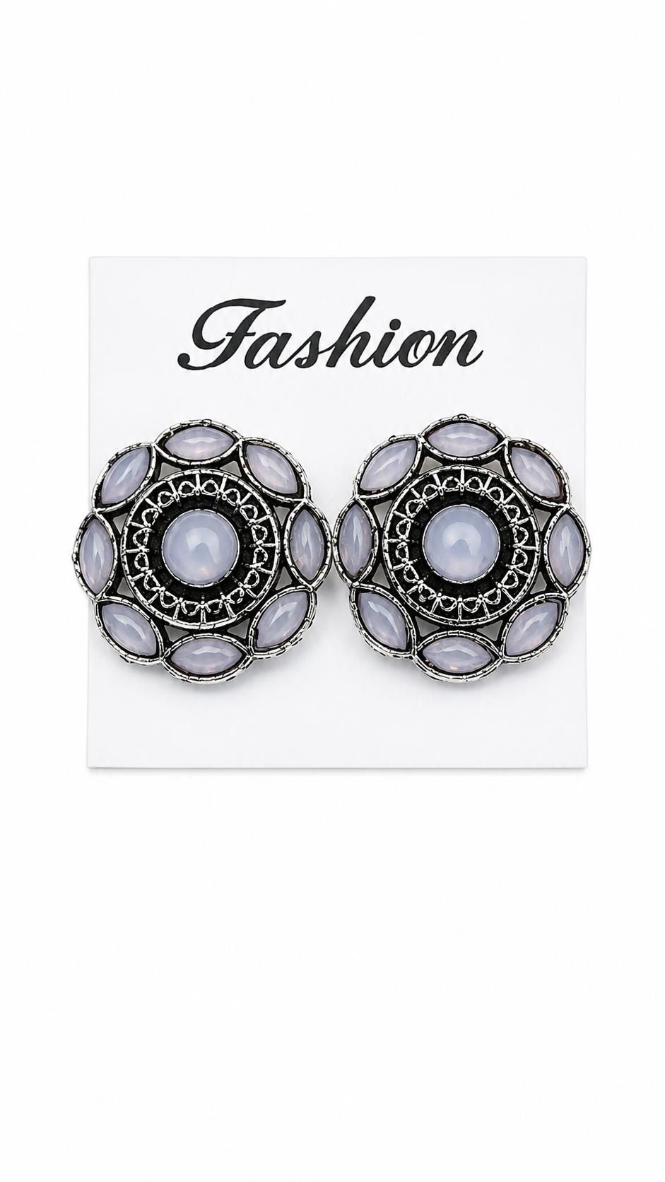 "Lavender Halo Vintage-Inspired Statement Stud Earrings"