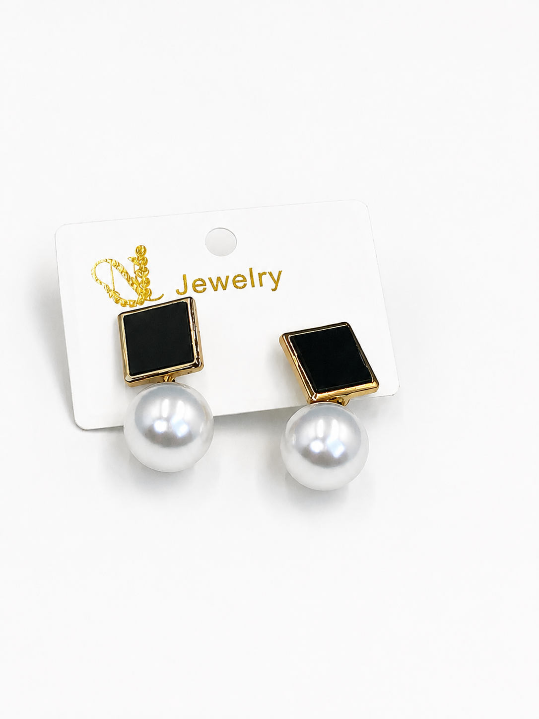 Elegance Pearl Drop Geometric Stud Earrings Collection