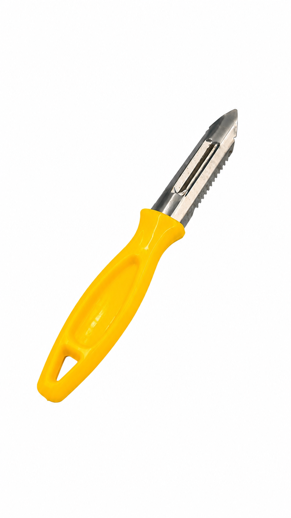 "SunnyGrip Stainless Steel Dual Blade Vegetable Peeler with Ergonomic Handle"
