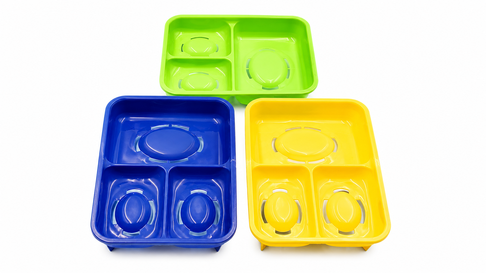 Colorful Triple-Compartment Soap Dish Set – Non-Slip Bath Organizer