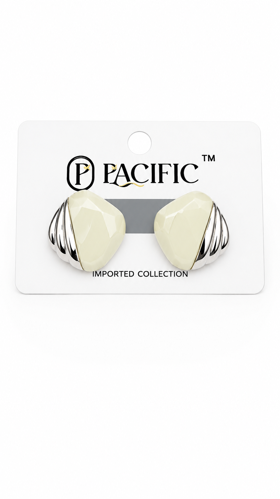 "Pacific Radiant Gem Duo Stud Earrings - Elegant Chic Collection"