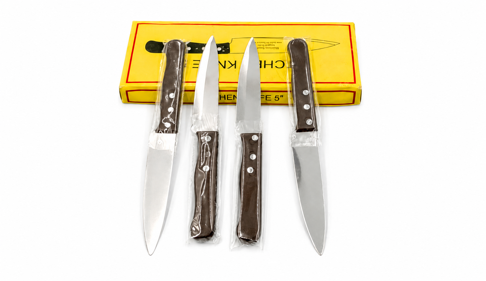 Professional Chef's Essential 4-Piece Stainless Steel Knife Set with Ergonomic Handles
