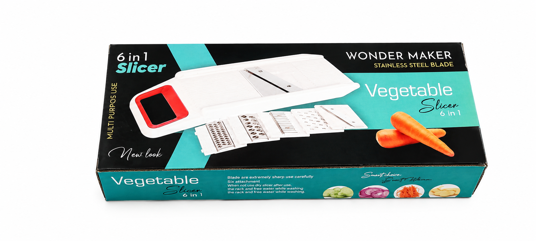 6-in-1 Multi-Purpose Stainless Steel Vegetable Slicer & Grater Set