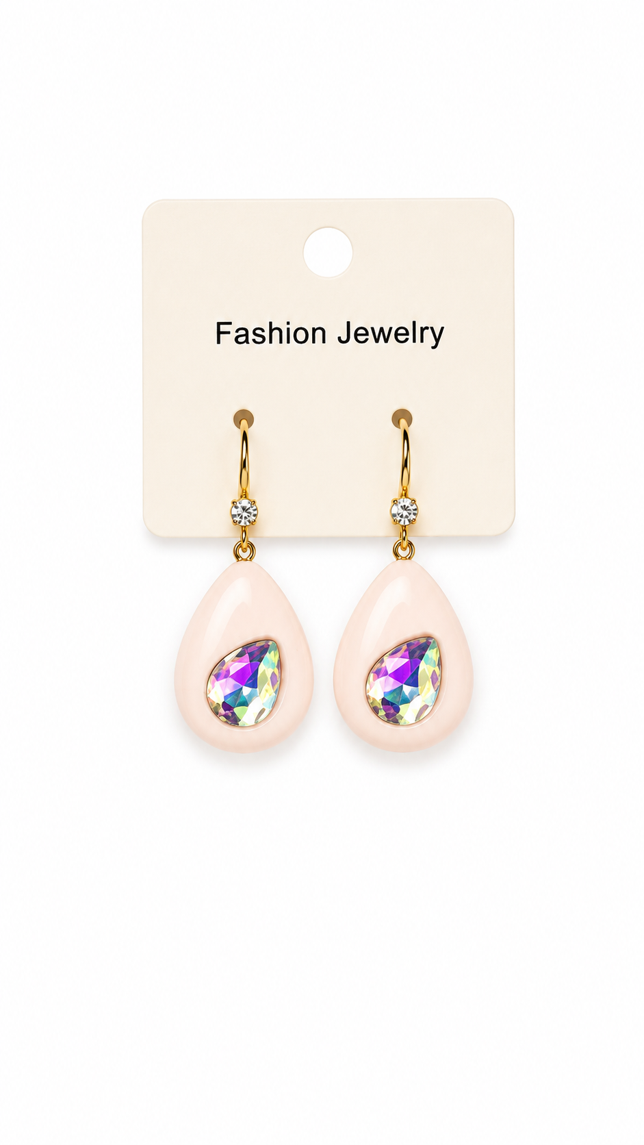 "Pearlescent Teardrop Opal Gemstone Dangle Earrings"