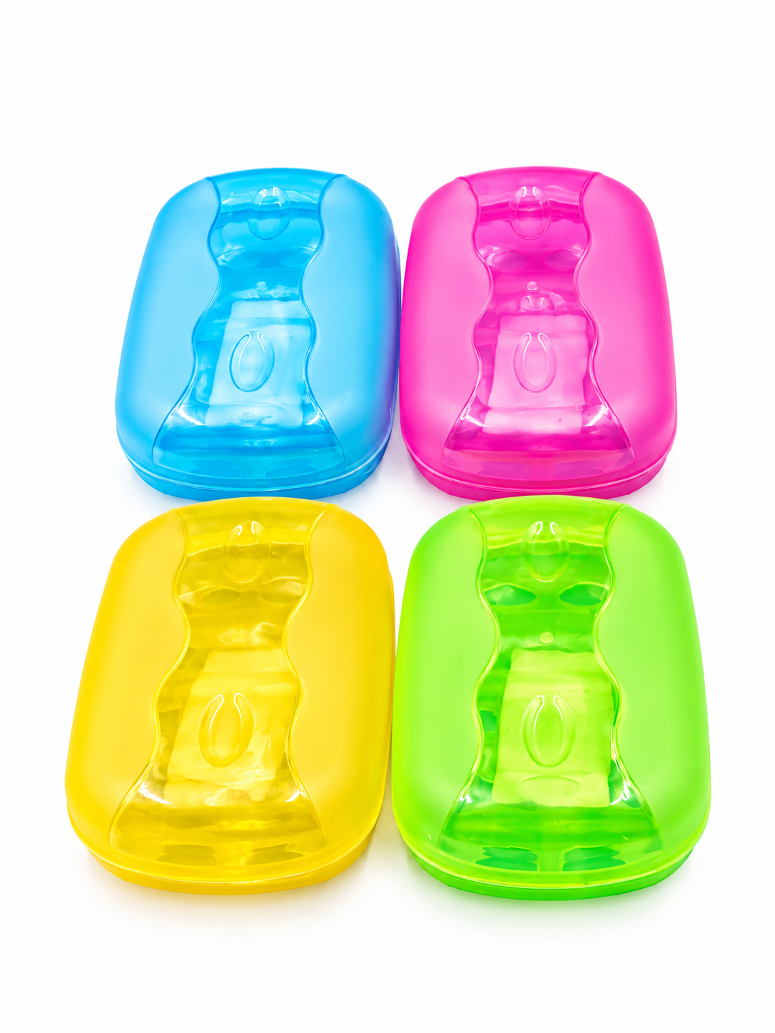"Vibrant Splash Soap Saver Cases - Set of 4 Colorful Travel Bars"
