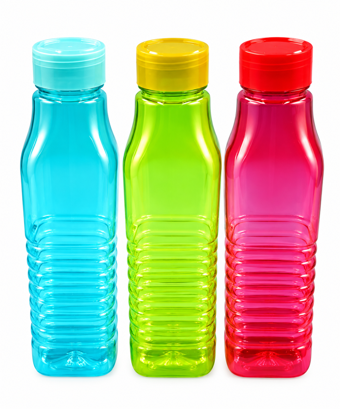 Colorful BPA-Free Plastic Water Bottles Set – Leak-proof, Eco-Friendly, 1 Liter Capacity
