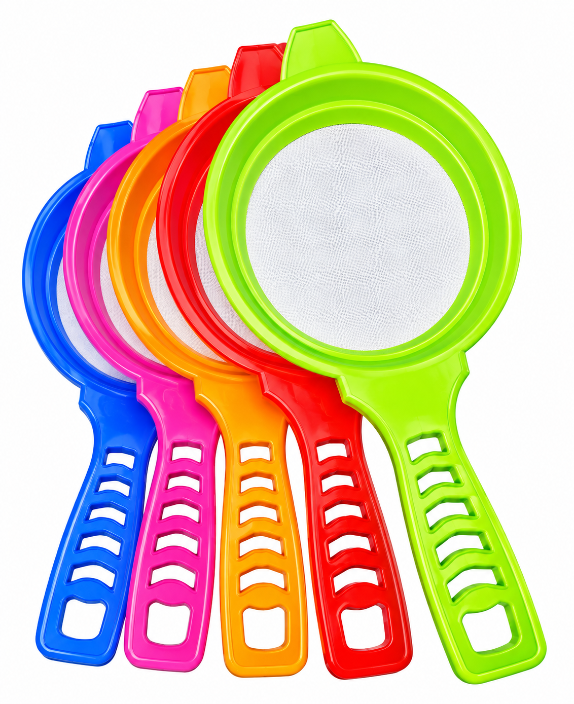 Colorful Multi-Purpose Kitchen Strainer Set – 5 Piece Plastic Sieve Pack