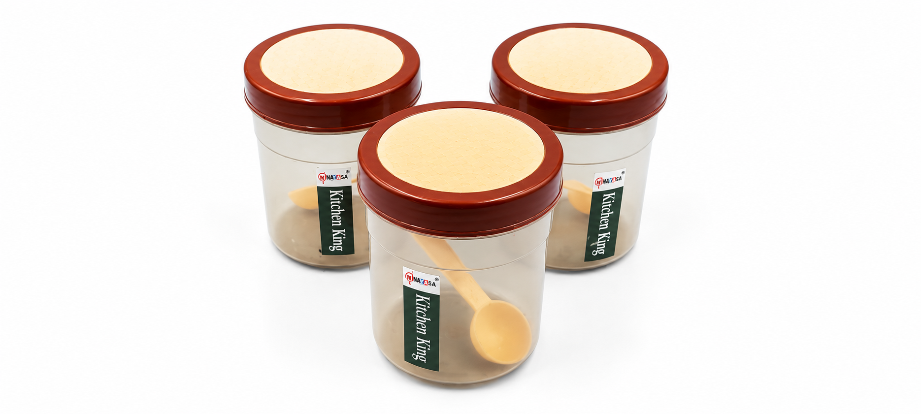 "Kitchen King Airtight Storage Jar Set with Measuring Spoon"