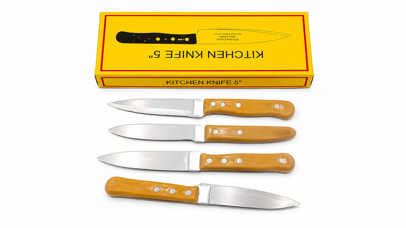 GoldenGrip 5" Precision Kitchen Knife Set - Stainless Steel Essentials