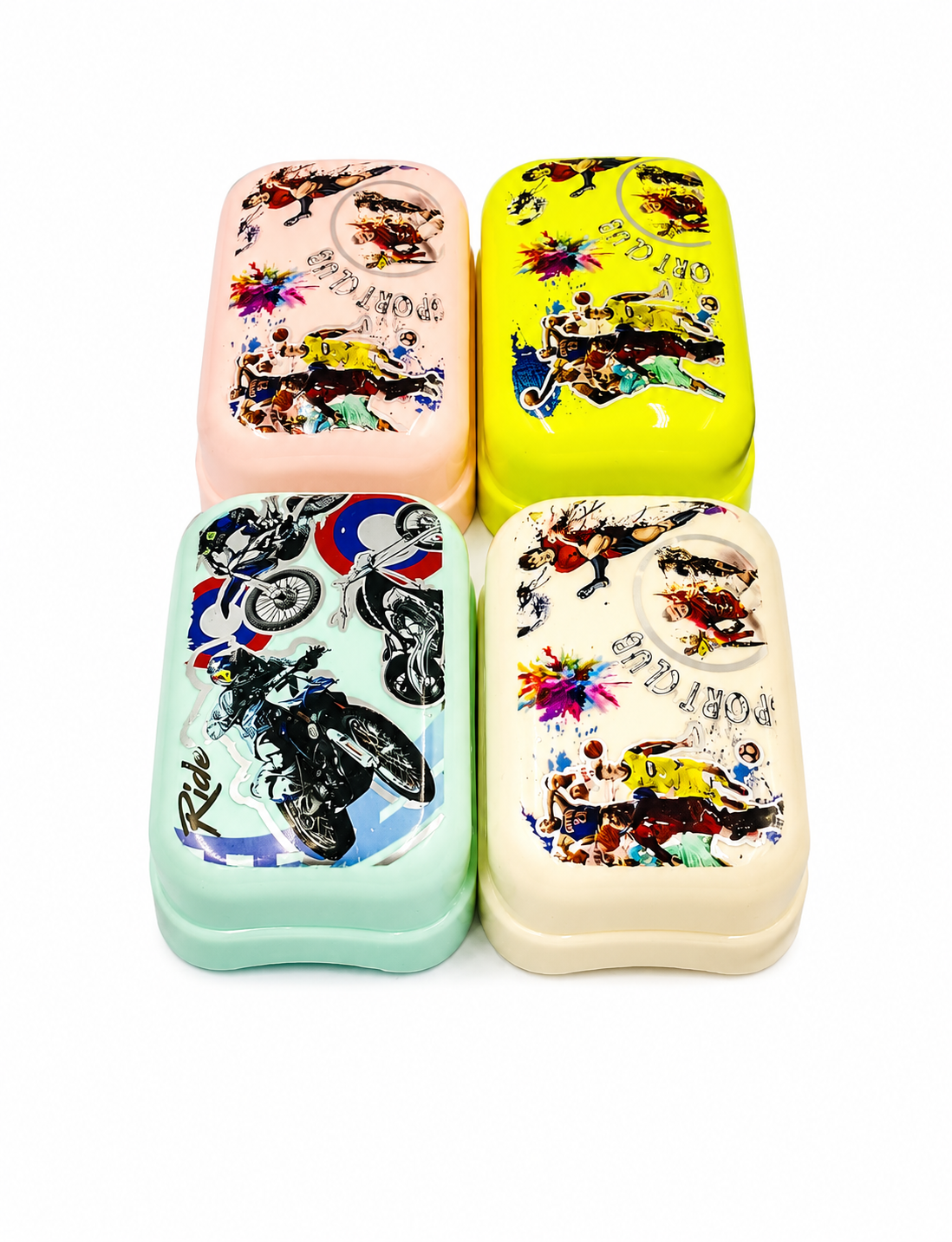 Sporty Splash Soap Box Set – Colorful Draining Containers for Kids