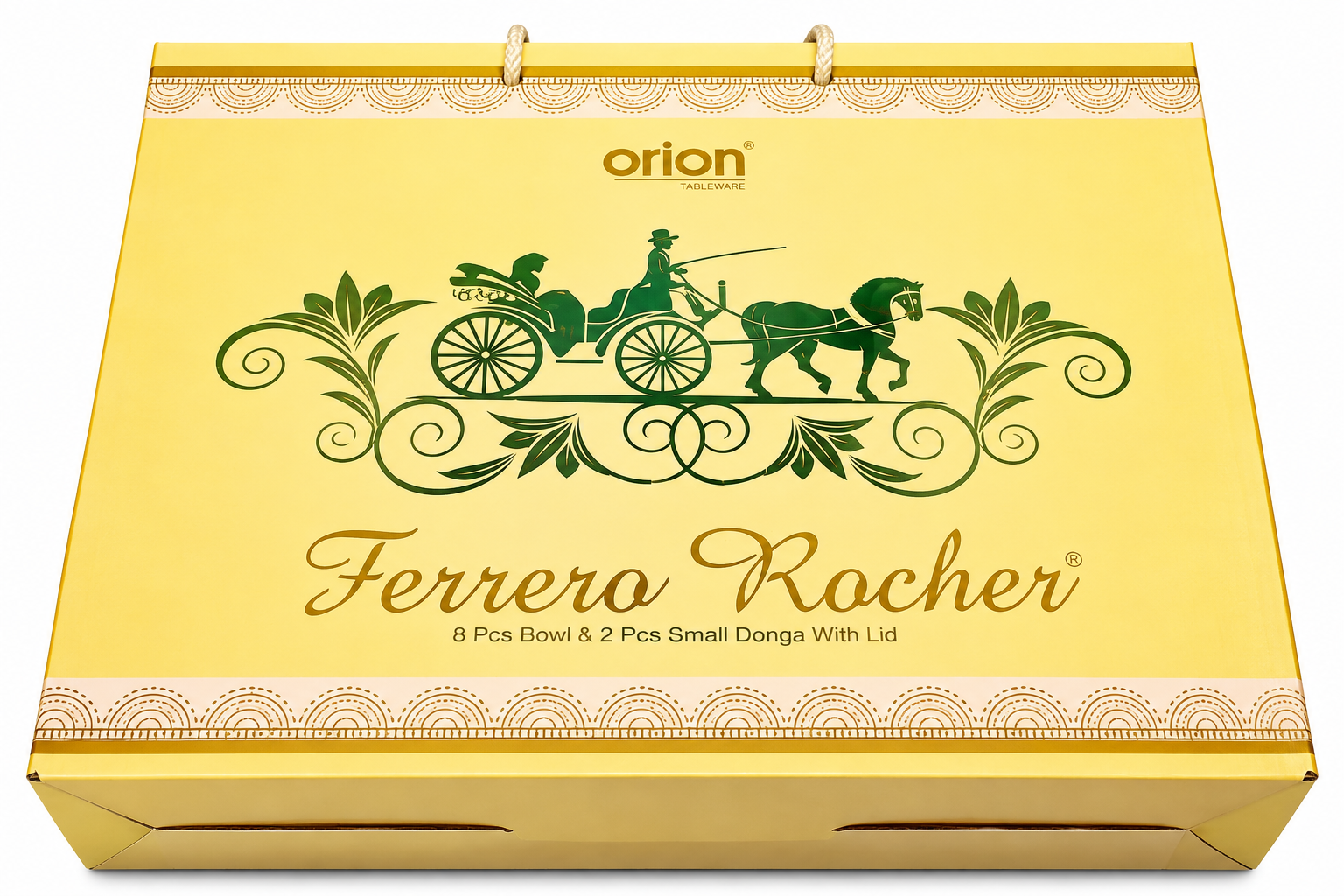 Majestic Golden Elegance: Orion 8-Piece Luxurious Glass Bowl & Donga Set