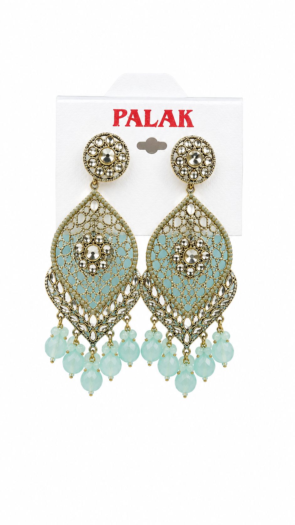 Aqua Elegance Bohemian Filigree Dangle Earrings with Beads