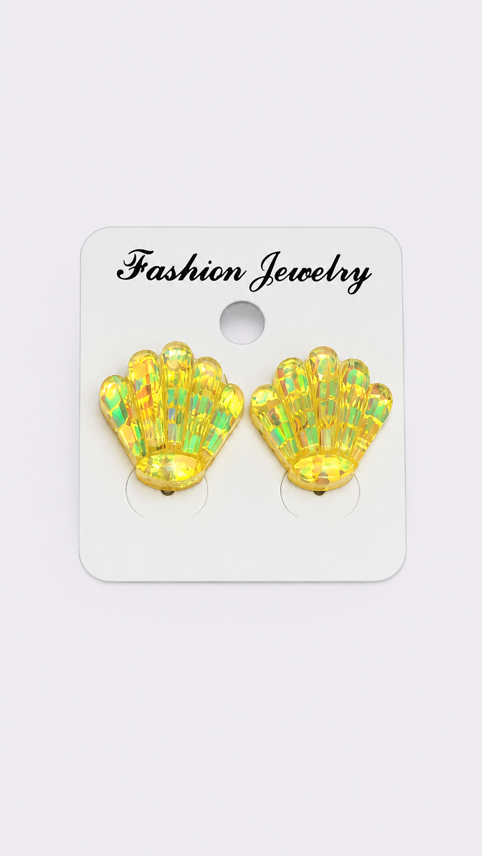 Radiant Seashell Sparkle Stud Earrings - Vibrant Colors Collection
