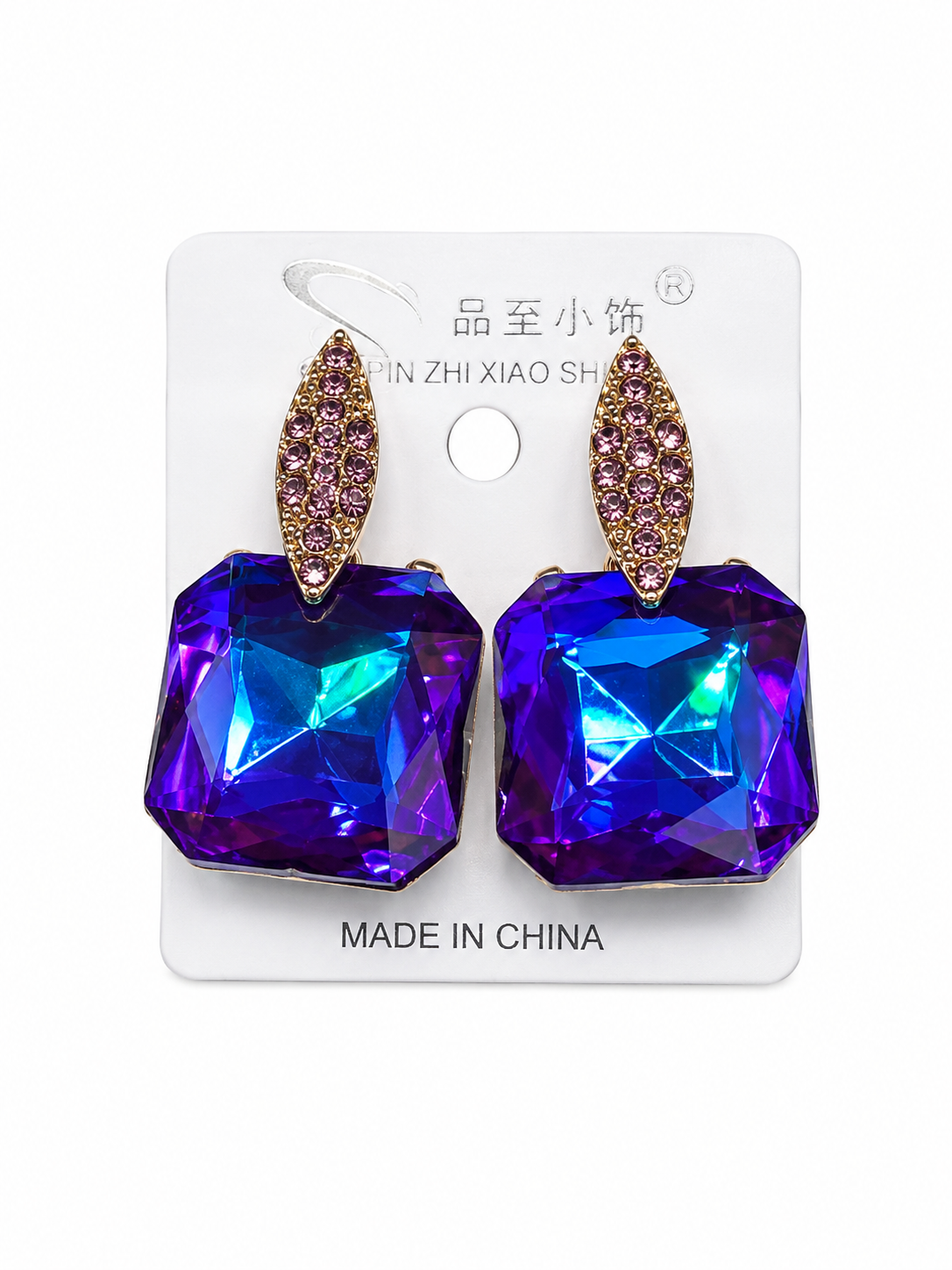 Majestic Prism Dazzle Drop Earrings – Iridescent Gemstone Elegance