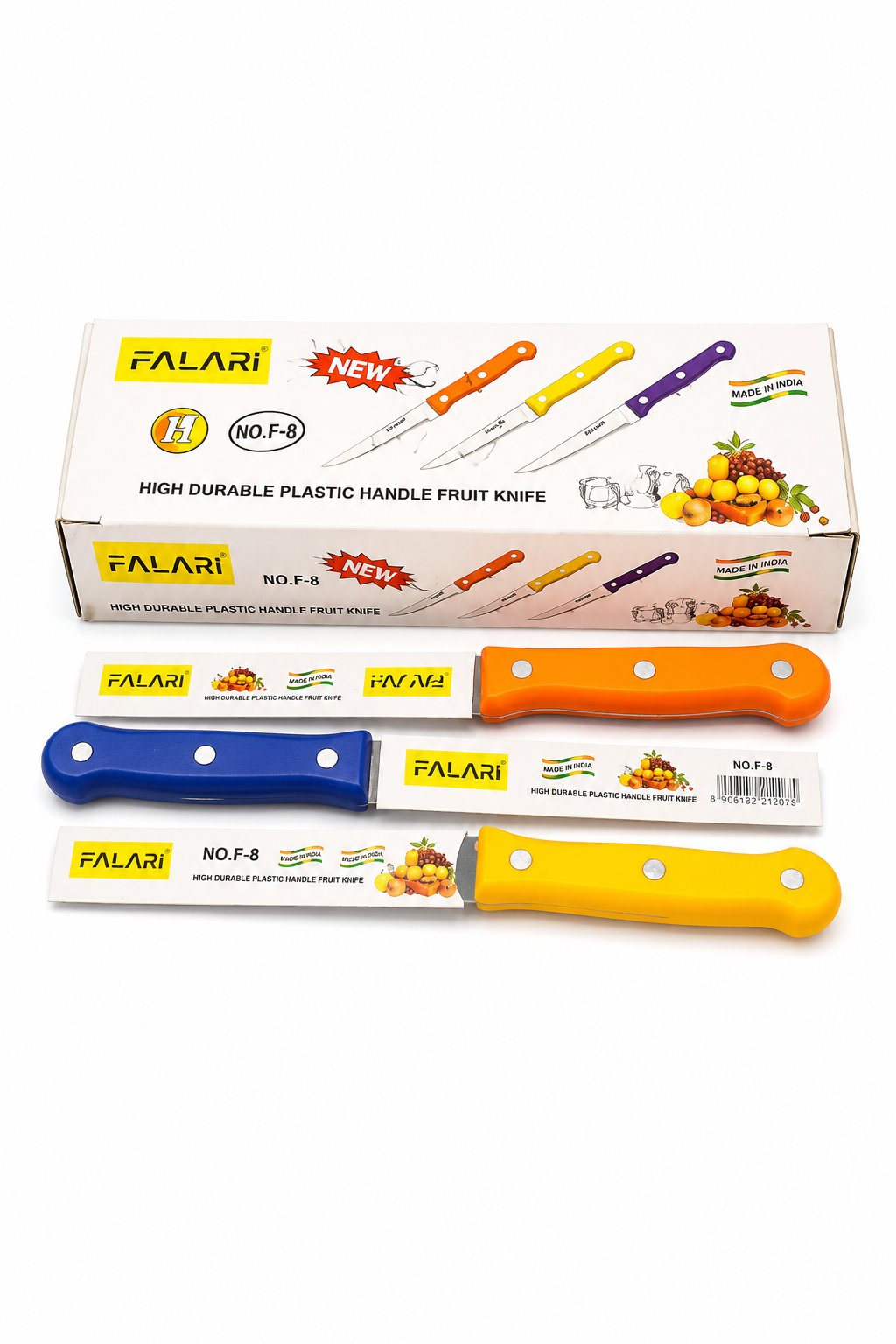 VibrantGrip High-Durability Stainless Steel Fruit Knife Set - 3 Color Pack