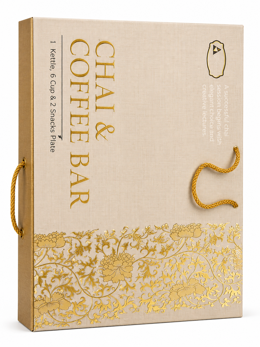 Elegant Gold-Embellished Chai & Coffee Tea Set with Kettle and Mugs