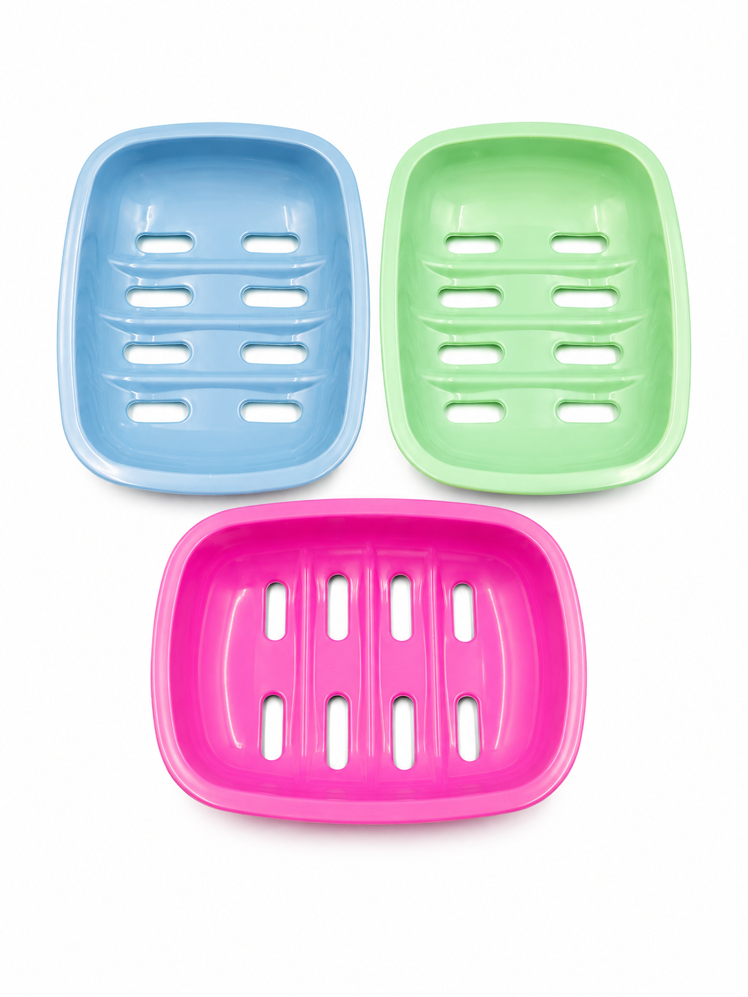 Vibrant Drip-Dry Soap Saver Trays - Set of 3 Colors