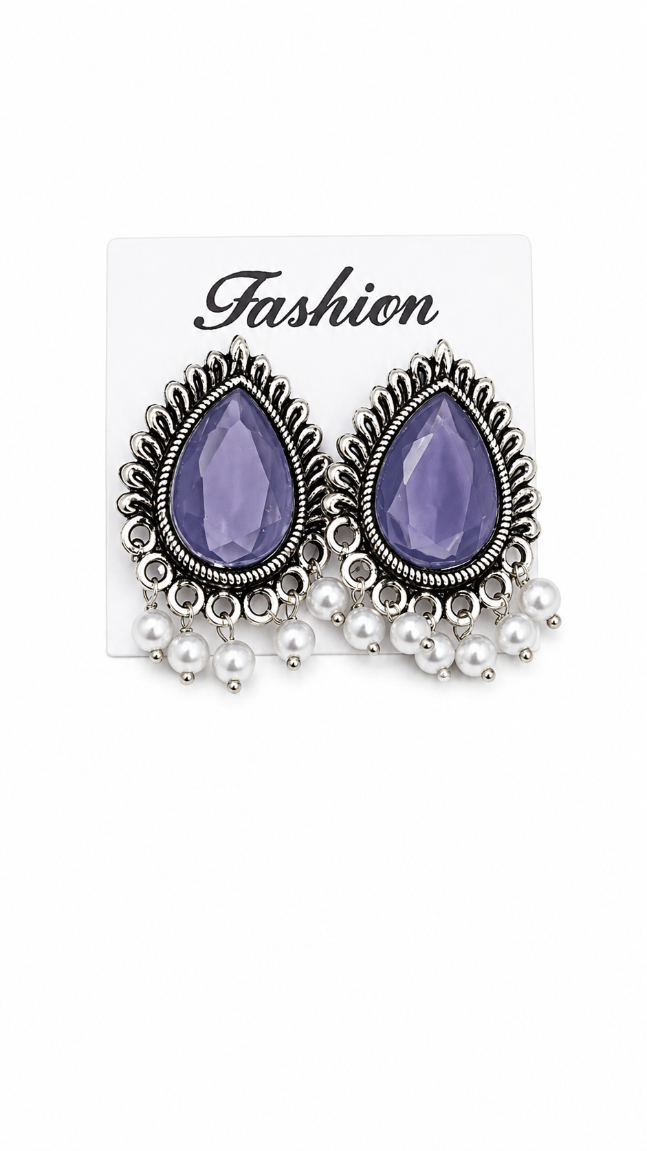 Majestic Pearl Teardrop Ethnic Statement Earrings
