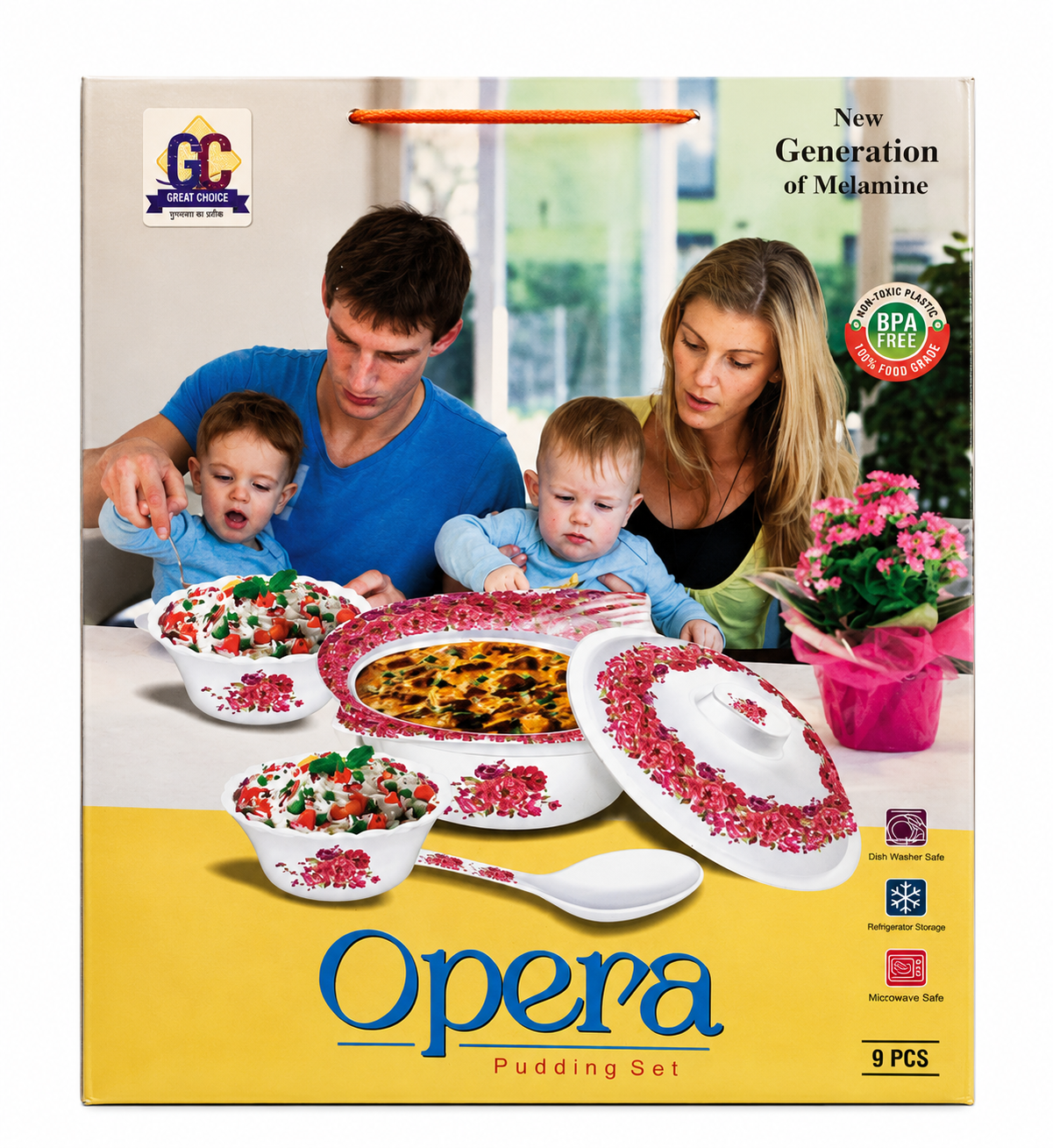 Floral Symphony Melamine Snack Platter Set - BPA Free Dishwasher Safe