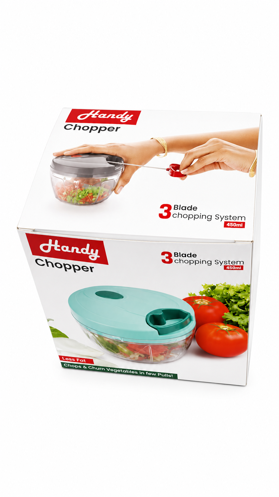 Triple-Blade SwiftChop Pull Cord Vegetable Chopper 450ml