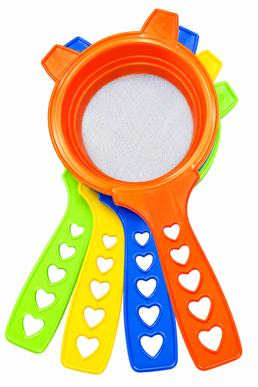 Heart Charm Rainbow Kitchen Strainer Set - Colorful Mesh Sieves