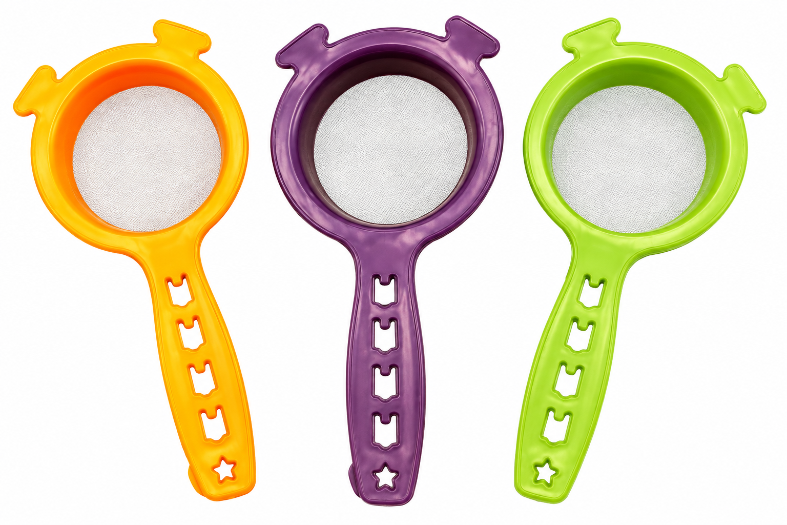 Colorful Star Grip Kitchen Strainer Set - Easy Sifting Sieves