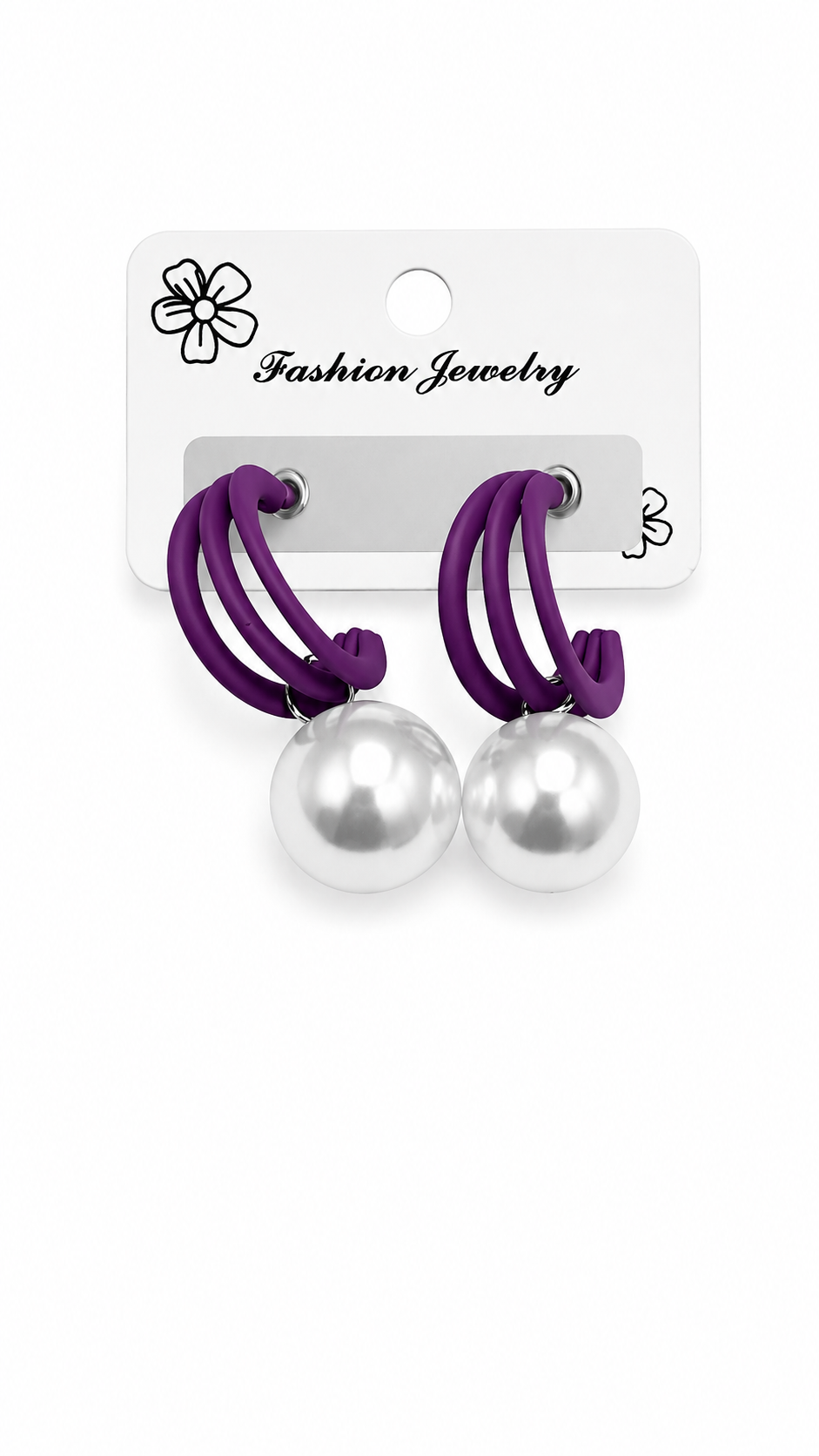 Purple Twist Pearlescent Stud Earrings