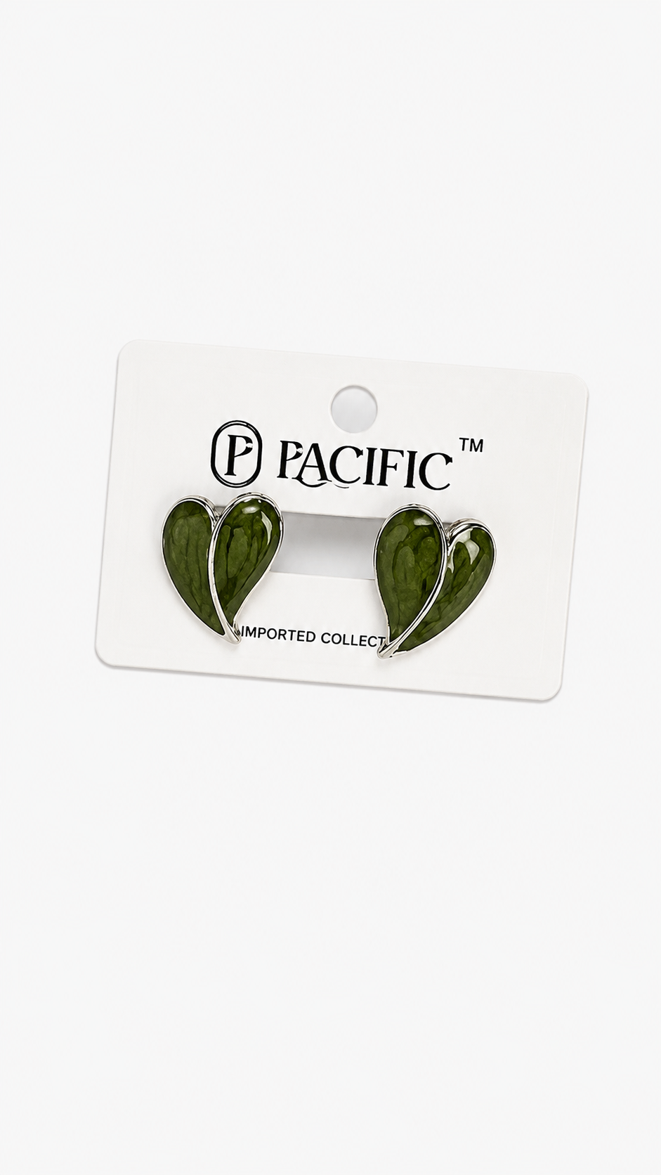 Heart-shaped Enamel Stud Earrings with Metallic Accents - Assorted Colors