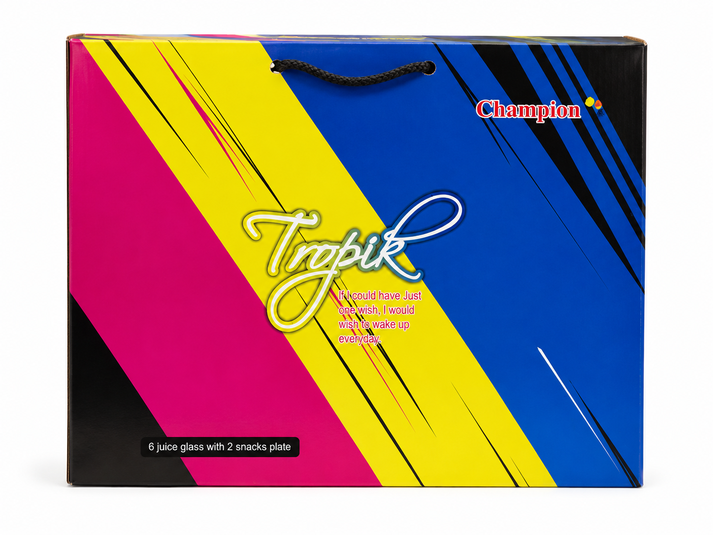 Tropik Champion 6-Glass Snack Platter Set with Stylish Plates