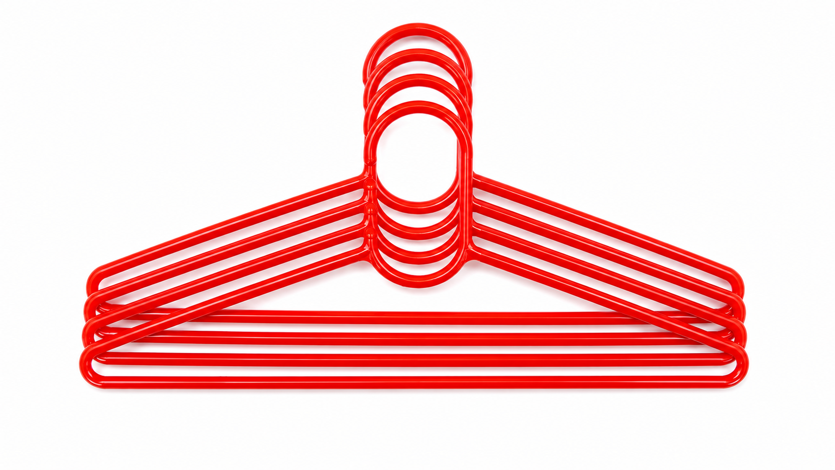 "Vibrant Red Durable Plastic Hangers – Space-Saving Bath Wardrobe Organization"