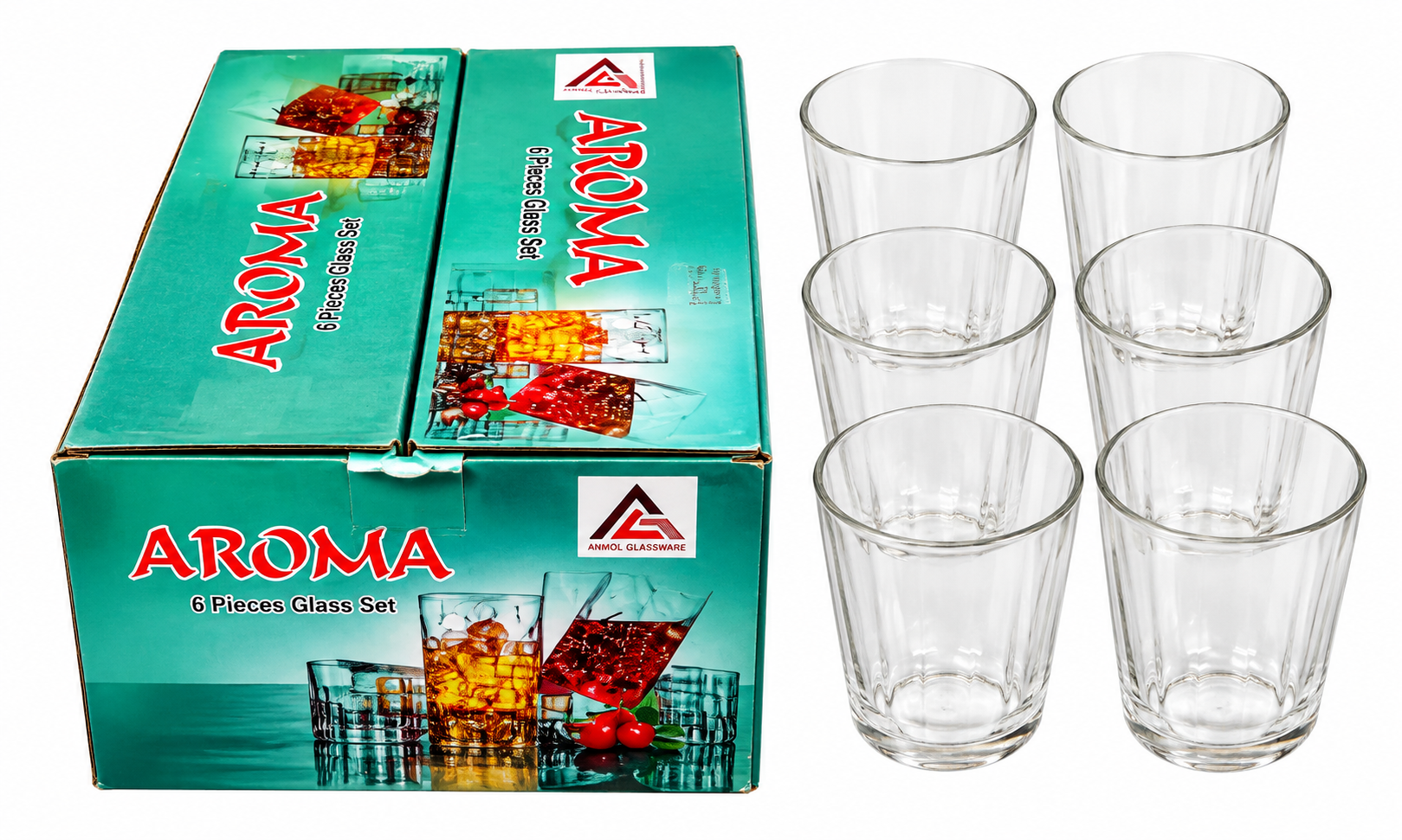 "Aroma Crystal Clear 6-Piece Classic Glass Tea Set"
