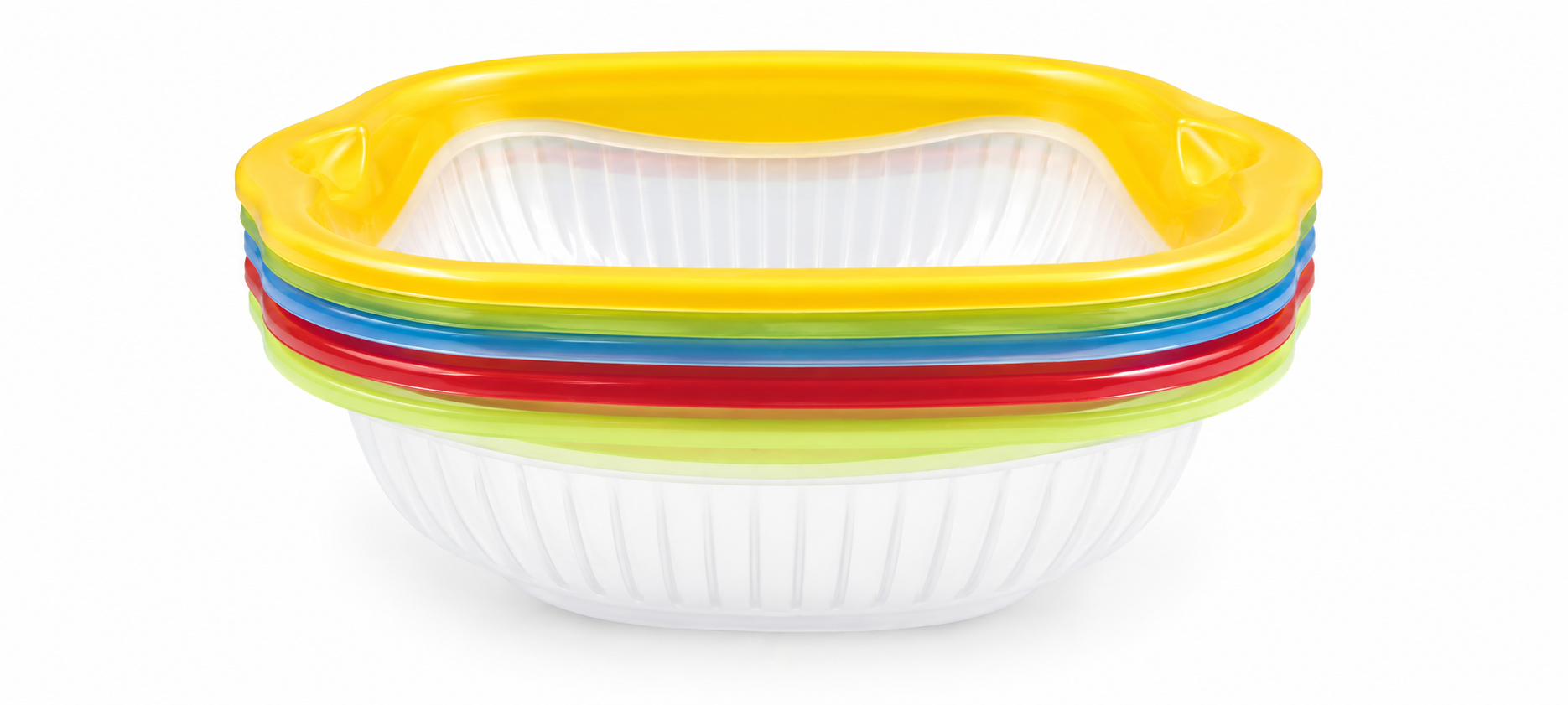 Colorful Stackable Kitchen Prep Bowls with Spill-Proof Slotted Lids - Set of 5