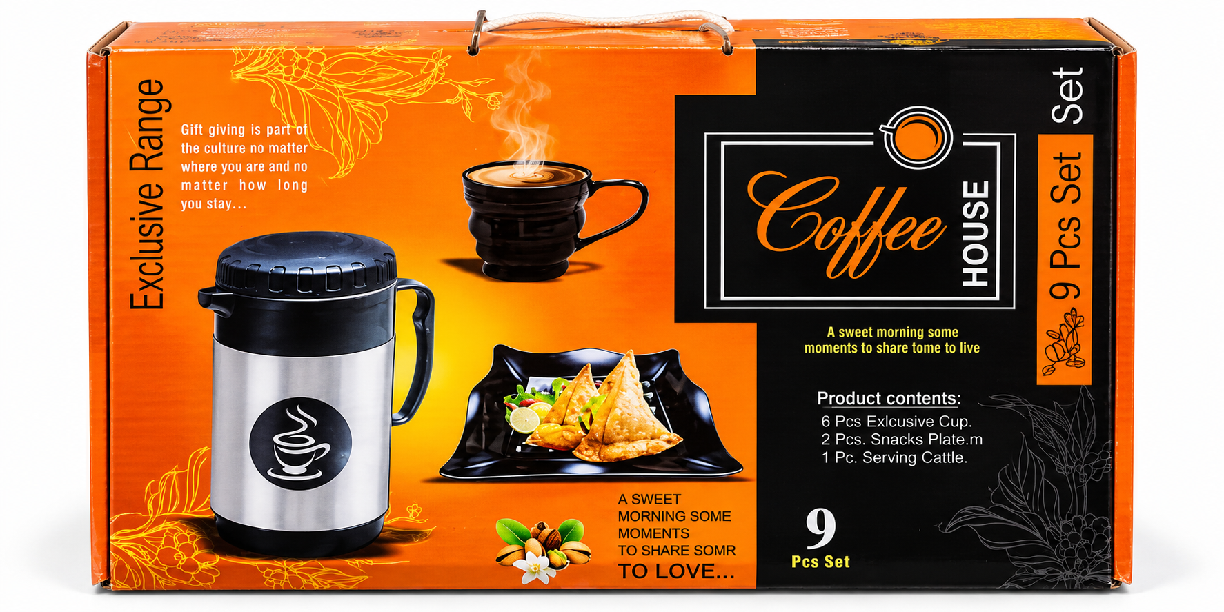 Elegant Coffee House 9-Piece Deluxe Tea & Snacks Set