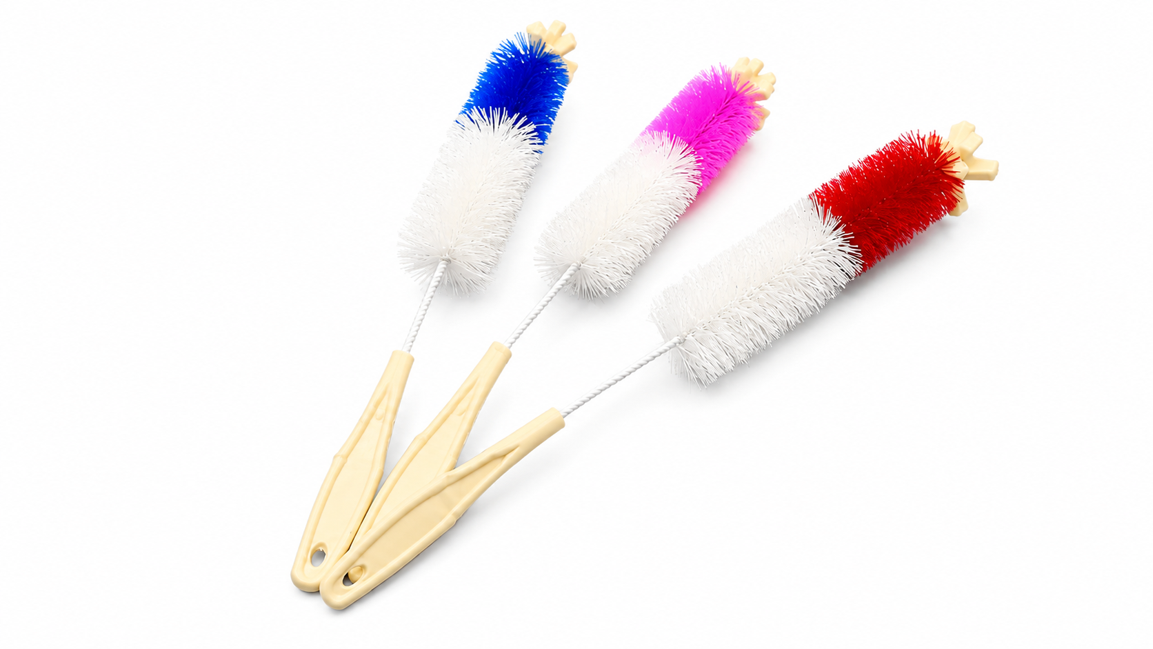 Colorful Bristle Kitchen Bottle Cleaning Brush Set - 3 Pack
