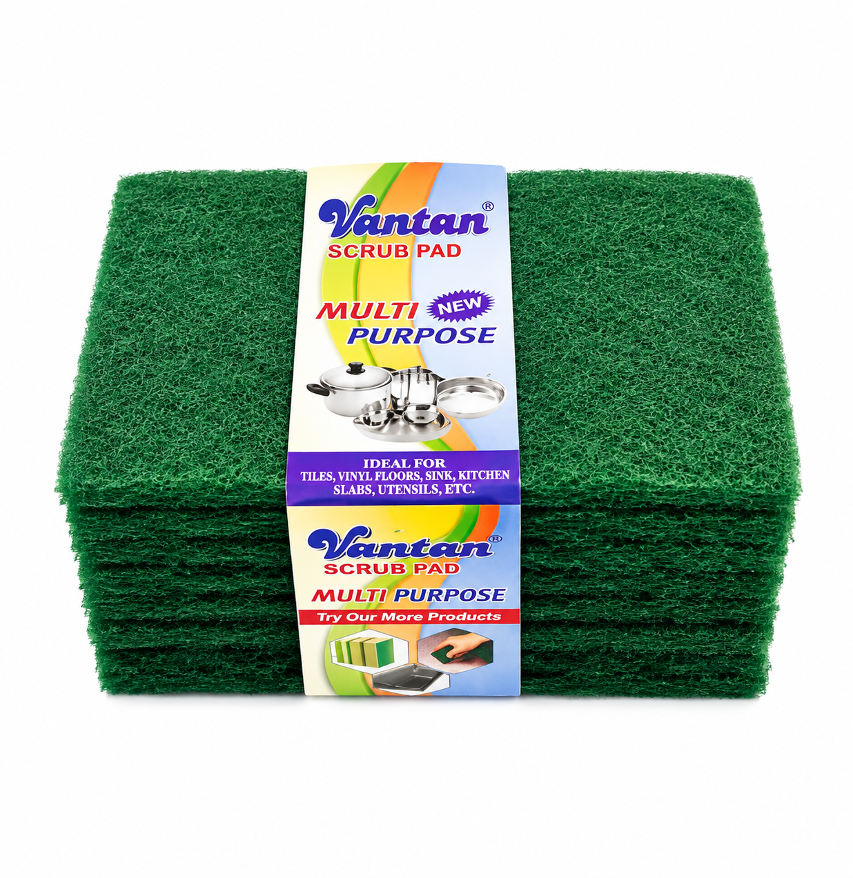 EcoGrip Multi-Purpose Kitchen Scrub Pads – Heavy-Duty Cleaning Sponges Set