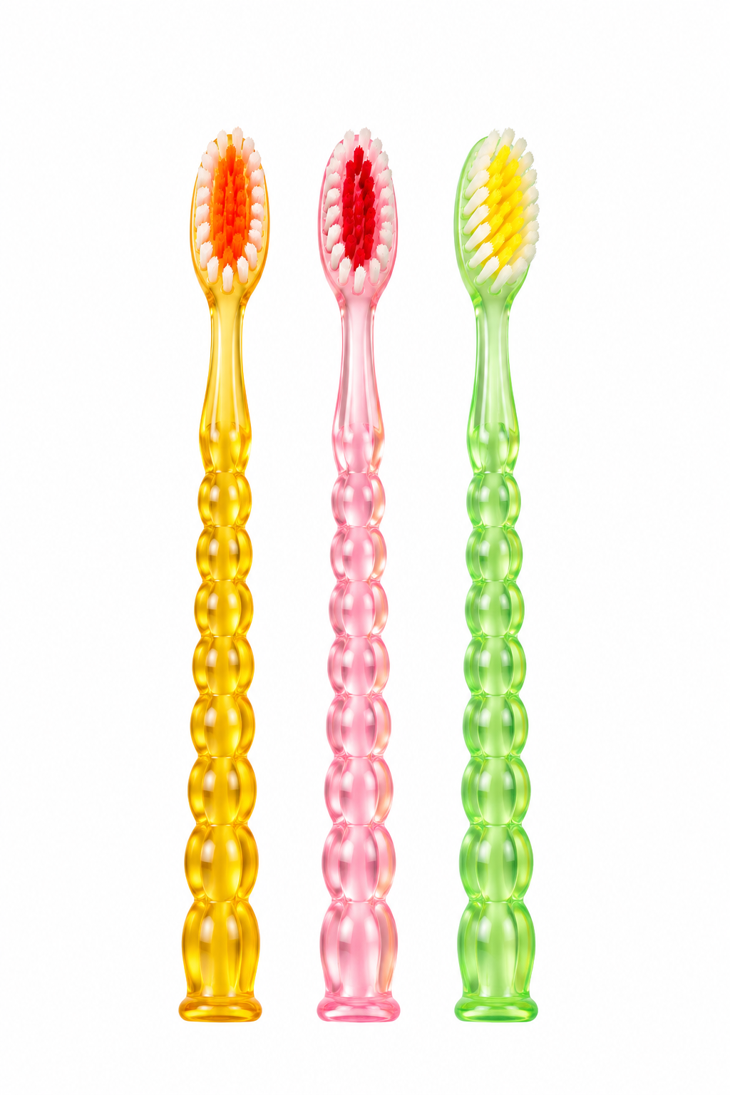 Vibrant Bubble Grip Toothbrush Set - Ergonomic Design for Adults and Kids