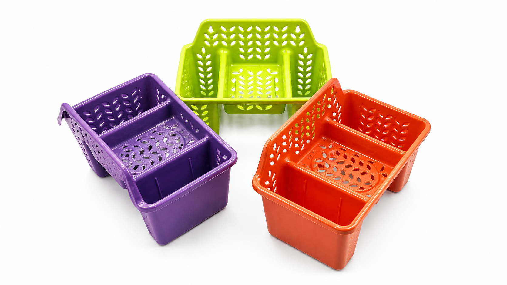 Vibrant Punched-Design Multipurpose Organizer Baskets Set for Bath & Beyond