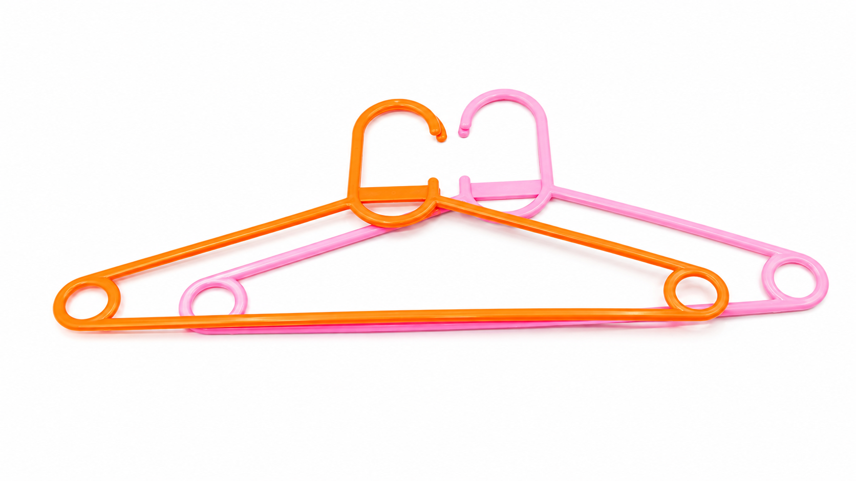 Vibrant Twist-Free Clothes Hanger Set – Pink & Orange Duo