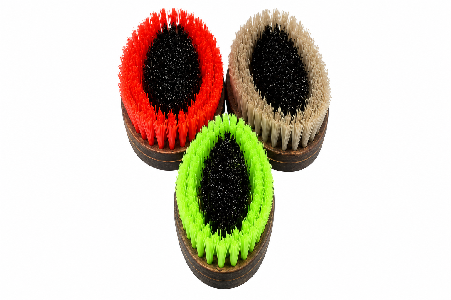 Vibrant Dual-Color Oval Bath Scrub Brush Set
