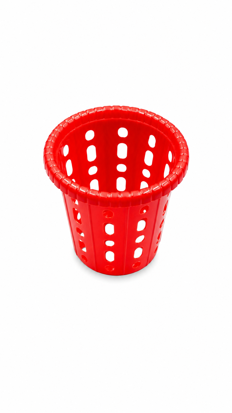 ColorSplash Perforated Plastic Laundry Basket Set - Red, Purple, Yellow, Blue, Pink