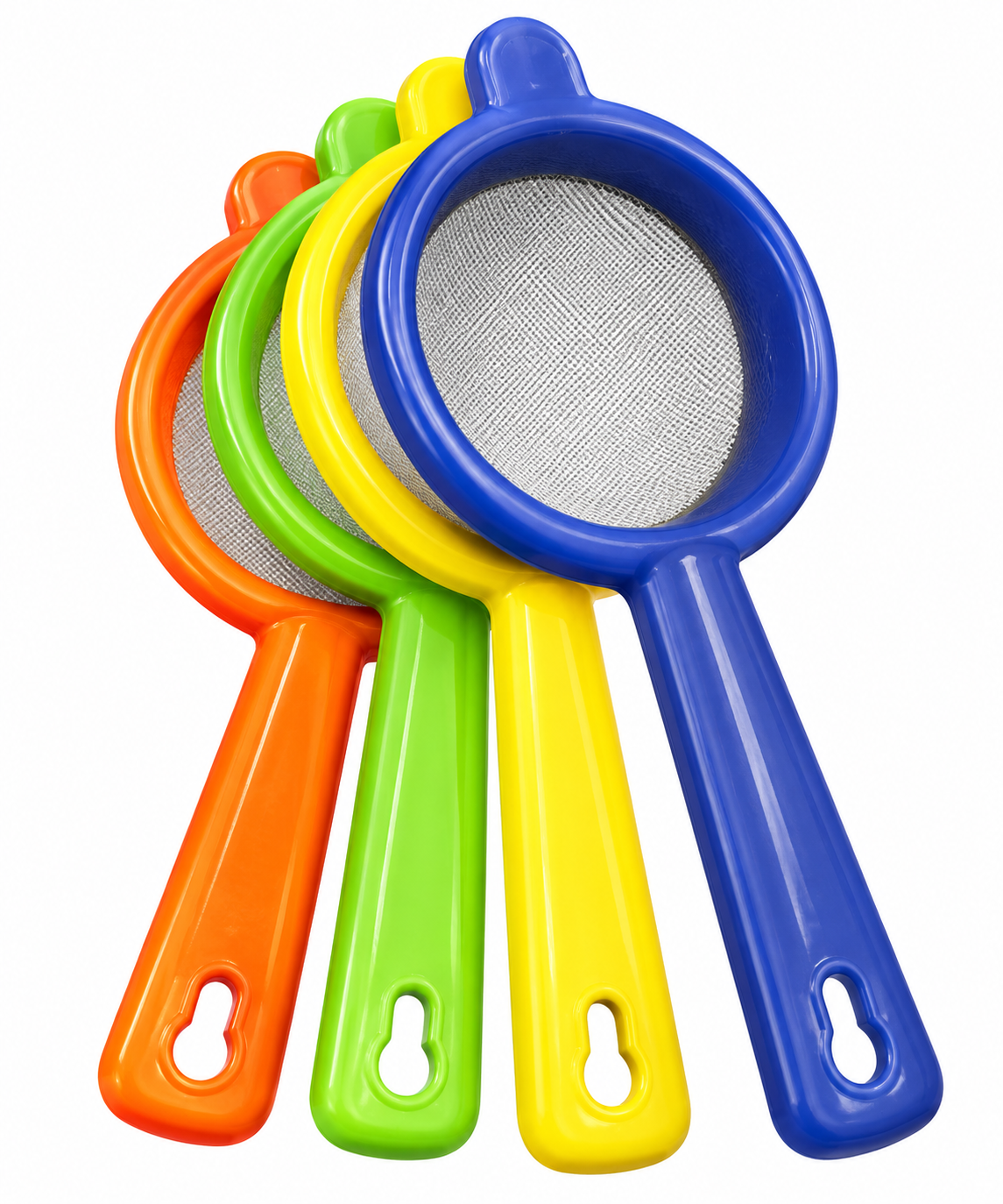 Colorful Multi-Purpose Mesh Kitchen Strainer Set - 4 Piece Collection