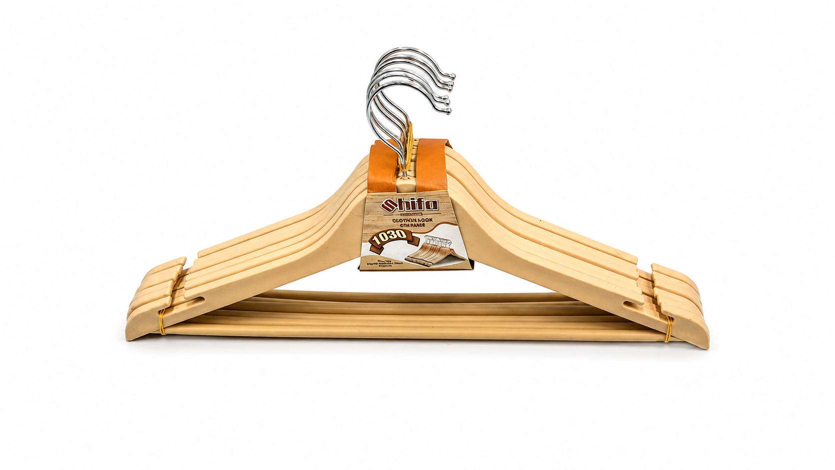 "Natural Wood Coat Hanger Set – Elegant Durable Space-Saving Closet Solution"