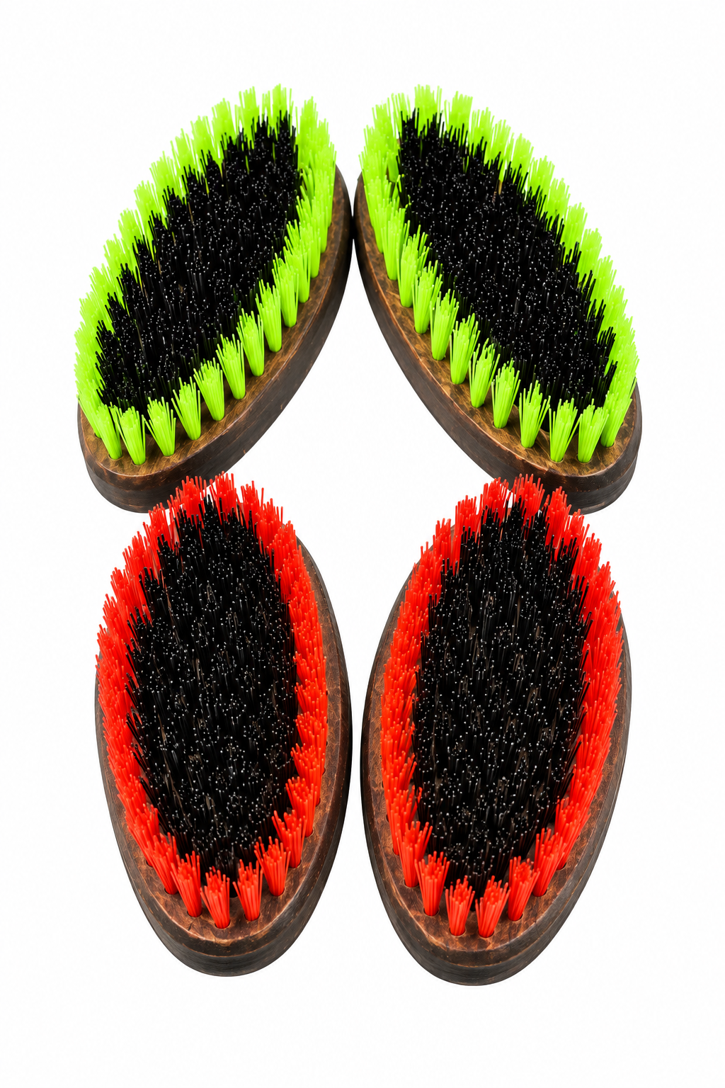 Vibrant Dual-Tone Bristle Eco-Friendly Bath Brushes - Set of 4